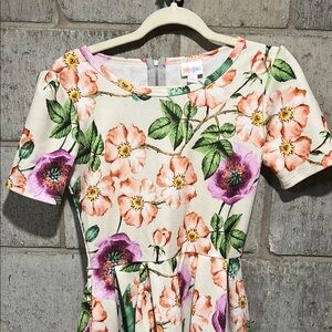 LuLaRoe Floral Dress with Pink and Purple Accents